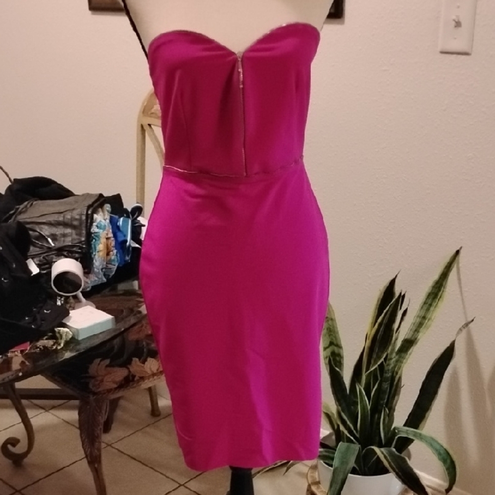 Bec & Bridge Elegant Pink Strapless Dress Small